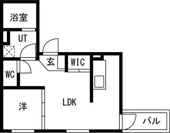 C 1LDKの間取り図