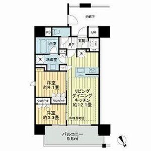 Ⅳ 2LDKの間取り図