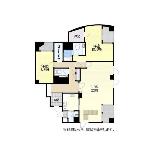 C2 2LDKの間取り図