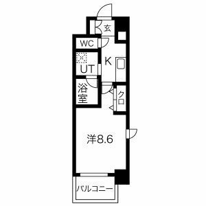 A 1Kの間取り図