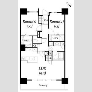 L 2LDKの間取り図