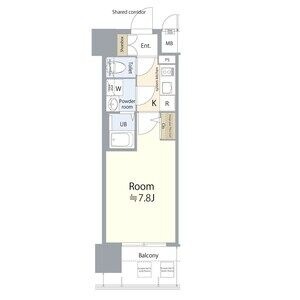 D2 1Kの間取り図
