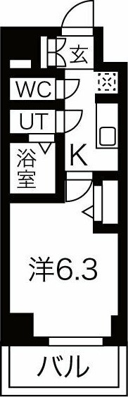 B 1Kの間取り図