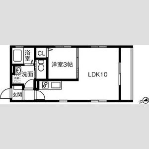 201 1LDKの間取り図