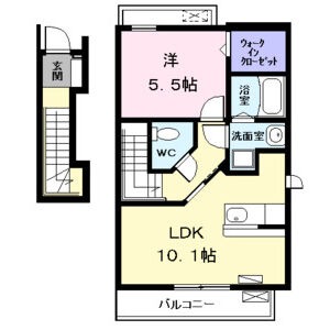 201 1LDKの間取り図
