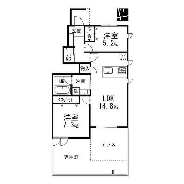 A 2LDKの間取り図