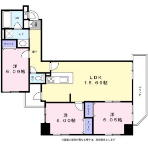 C 3LDKの間取り図