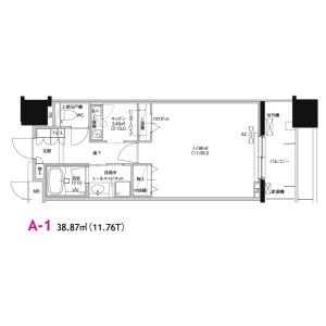 A-1 1Kの間取り図
