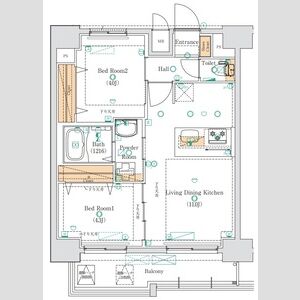 G 2LDKの間取り図