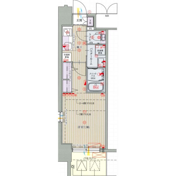 A 1Kの間取り図