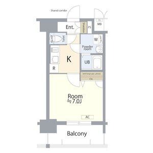 A' 1Kの間取り図