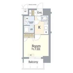 B' 1Kの間取り図