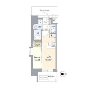 A1 1LDKの間取り図
