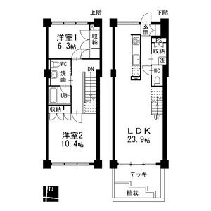 C 2LDKの間取り図