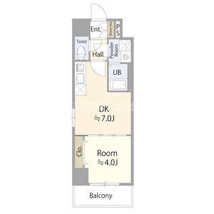 A 1DKの間取り図