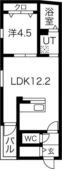 A 1LDKの間取り図