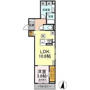 B1 1LDKの間取り図