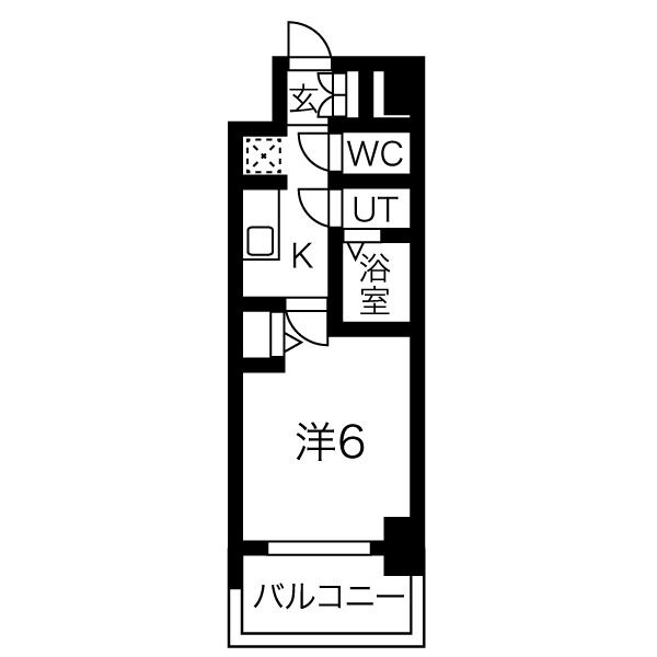 B1 1Kの間取り図