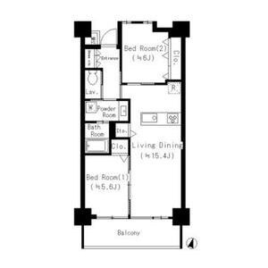 D 2LDKの間取り図