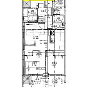 B 2LDKの間取り図