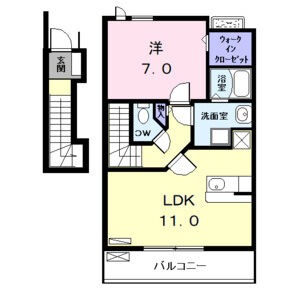 203 1LDKの間取り図