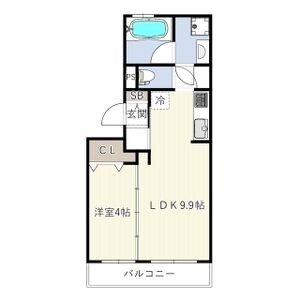 103 1LDKの間取り図