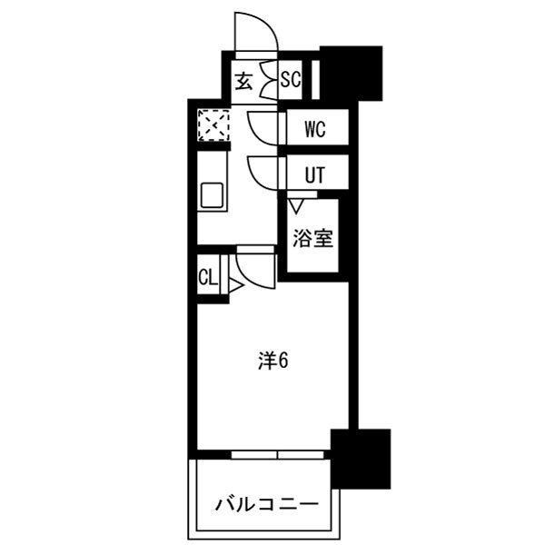 E 1Kの間取り図