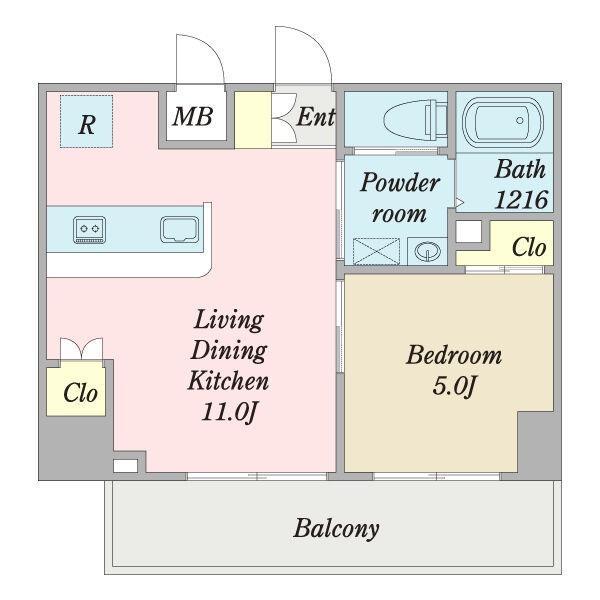703 1LDKの間取り図