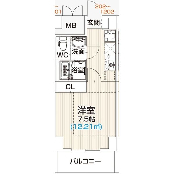 1Kの間取り図