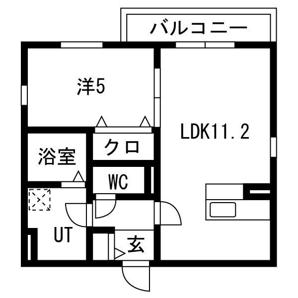 301 1LDKの間取り図