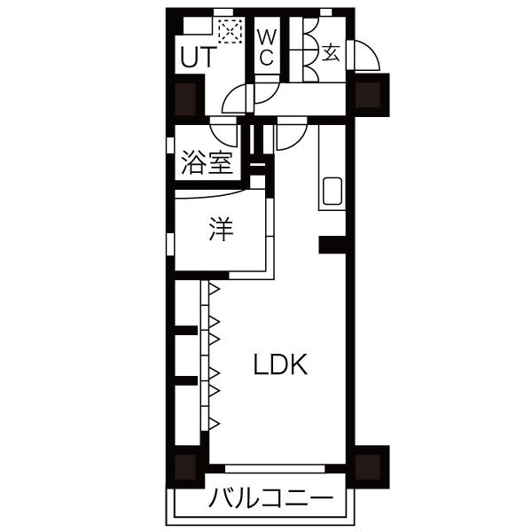 A2 1LDKの間取り図
