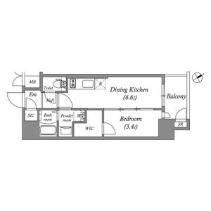 1DKの間取り図