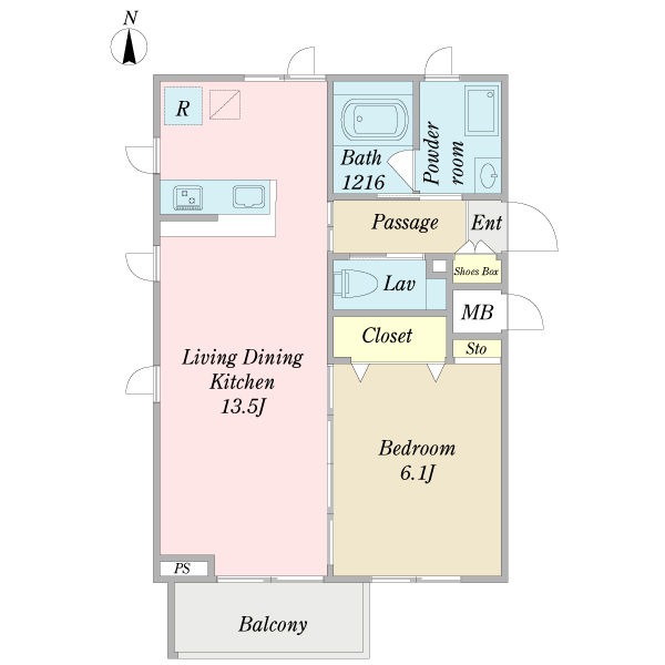 103 1LDKの間取り図