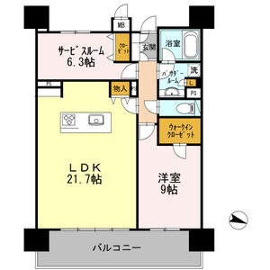 1721 1LDKの間取り図