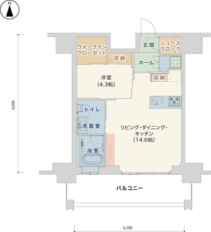 Comfort・E 1LDKの間取り図