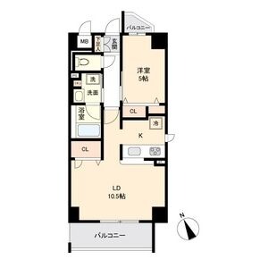 0301 1LDKの間取り図