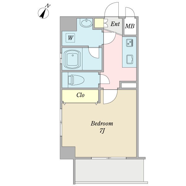 B 1Kの間取り図