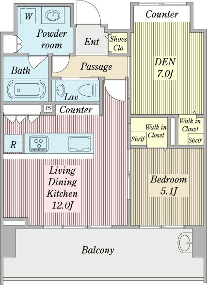 F 2LDKの間取り図