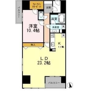 G 1LDKの間取り図