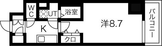 B 1Kの間取り図