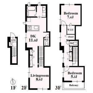 A 2LDKの間取り図