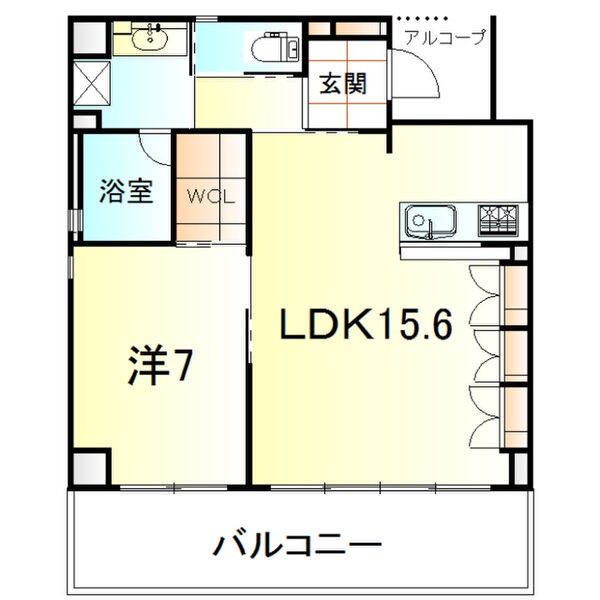 A 1LDKの間取り図