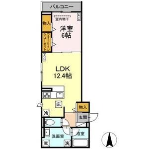 B1 1LDKの間取り図