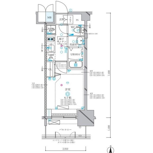 C 1Kの間取り図