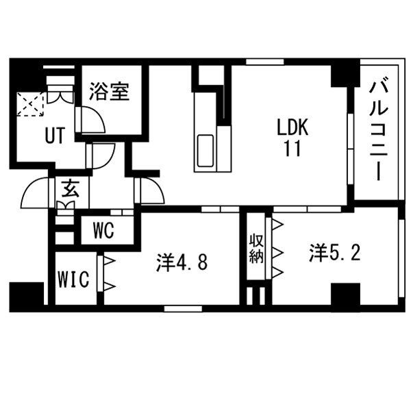 A 2LDKの間取り図