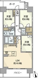 C 3LDKの間取り図