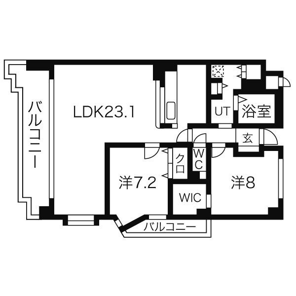 K 2LDKの間取り図