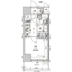 A2 1Kの間取り図