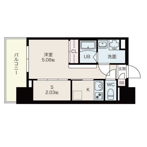 A' 1Kの間取り図
