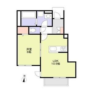 B 1LDKの間取り図